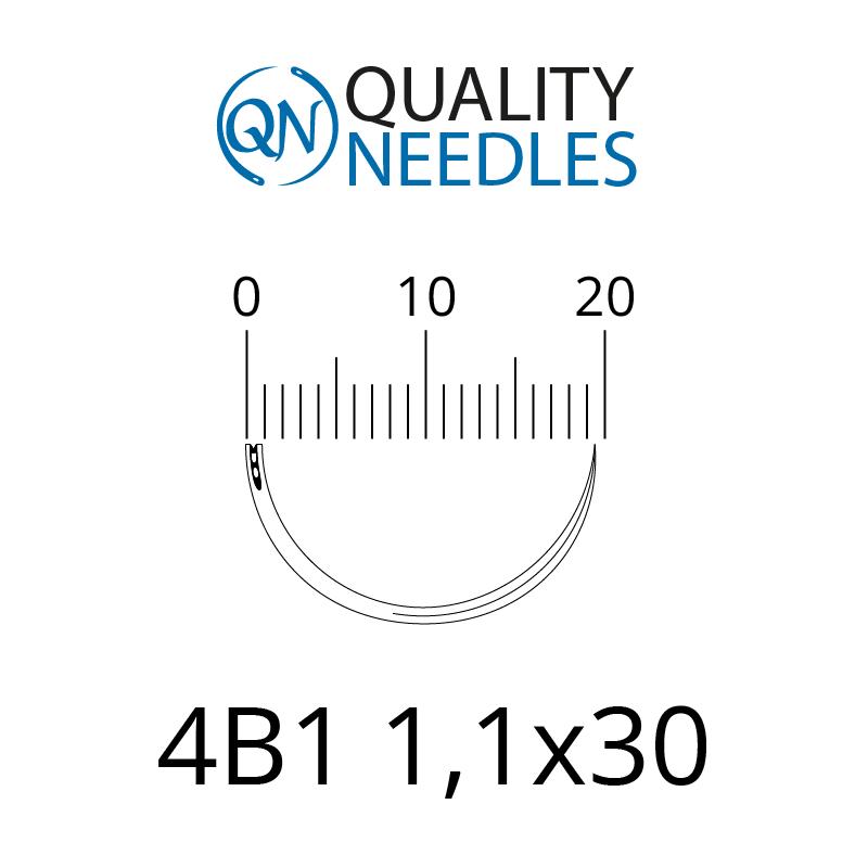 Голки хірургічні ріжучі, 4/8 (1/2), пружинне вушко, розмір 1,1х30 мм, 10 шт.